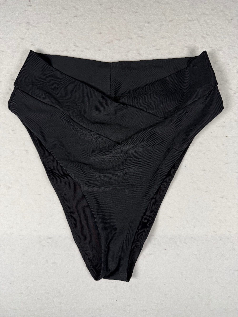 Aerie Black High Waisted Bikini Bottom Cheeky High Cut Women's Large Swim New